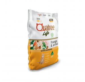 Ração Quatree Life para Gatos Castrados Sabor Frango e Arroz 1kg