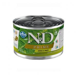 Ração Úmida N&D Prime Grain Javali & Maça para Cães Adultos Lata 140g