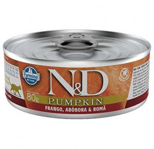 Ração Úmida N&D Pumpkin Frango, AbÃ³bora & Romã para Gatos Adultos Lata 80g