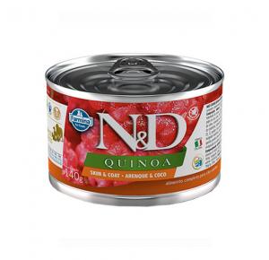 Ração Úmida N&D Quinoa Skin & Coat Arenque & Coco para Cães Adultos Lata 140g