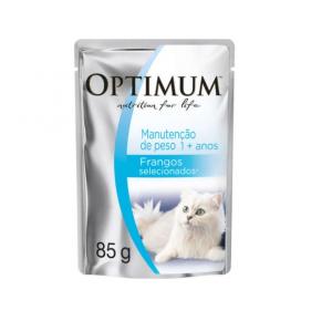 Ração Úmida Optimum Sachê para Gatos Adultos Manutenção de Peso Frango 85g