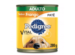 Ração Úmida Pedigree Patê Lata para Cães Adultos Sabor Frango - 280g