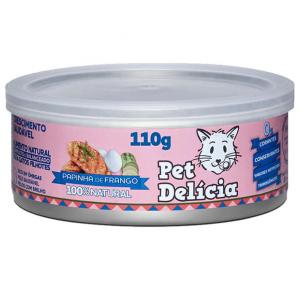 Ração Úmida Pet Delícia Natural Papinha de Frango para Gatos Filhotes 110g