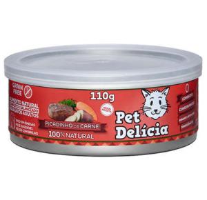 Ração Úmida Pet Delícia Natural Picadinho de Carne para Gatos 110g