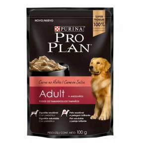 Ração Úmida Proplan para Cães Adultos Sachê sabor Carne 100g