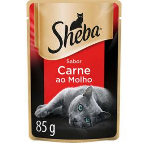 Ração Úmida Sheba Sachê para Gatos Adultos Sabor Carne ao Molho 85g