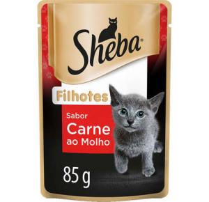 Ração Úmida Sheba Sachê para Gatos Filhotes Sabor Carne 85g
