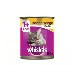 Whiskas Lata Patê para Gatos Adultos Sabor Frango - 290g