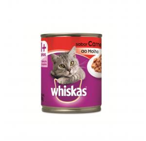 Whiskas Lata para Gatos Adultos Sabor Carne ao Molho - 290g