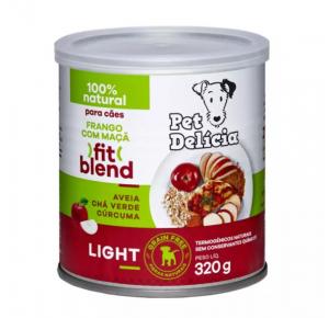 Ração Úmida Pet Delícia Lata para Cães Sabor Frango e Maçã Light 320g