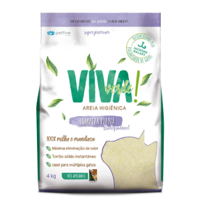 Areia Higiênica para Gatos Viva Verde Limpeza Plena - 4kg