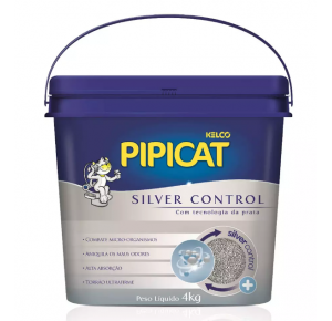 Areia Higiênica Pipicat Silver Control para Gatos - 4kg