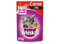 Ração Úmida Whiskas Sachê Carne Jelly para Gatos Filhotes