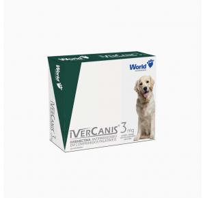 Vermífugo Ivercanis 3mg com 4 Comprimidos Ivermectina para Cães World Veterinária