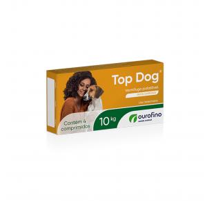 Vermífugo Top Dog Cães com 4 Comprimidos até 10kg Ourofino