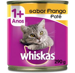 Whiskas Lata Patê para Gatos Adultos Sabor Frango - 290g