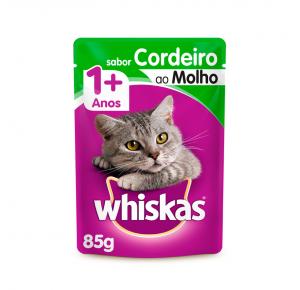 Whiskas Sachê para Gatos Adultos Sabor Cordeiro ao Molho - 85g