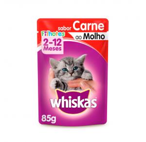 Whiskas Sachê para Gatos Filhotes Sabor Carne ao Molho - 85g