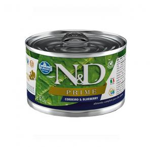 Ração Úmida Lata N&D Prime Cordeiro & Blueberry para Cães Adultos Lata 140g