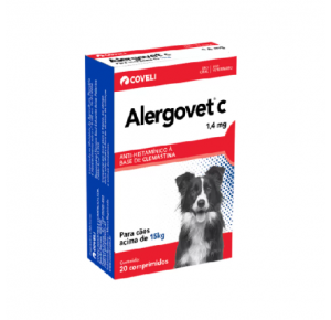 Antialérgico Alergovet  para Cães e Gatos 1,4 mg 20 Comprimidos - Coveli