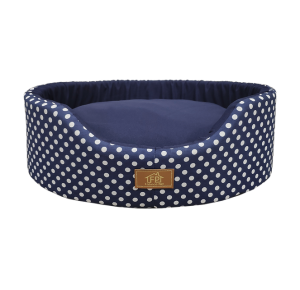 Cama Azul Oval Unic para Cães e Gatos Tamanho P - Fabrica Pet