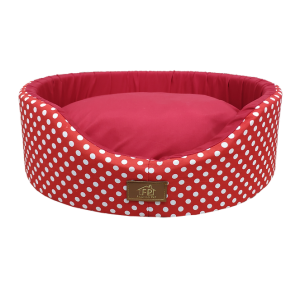 Cama Vermelha Oval Unic para Cães e Gatos Tamanho P - Fabrica Pet