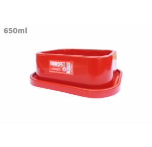 COMEDOURO PLASTICO ANTI-FORMIGAS  CAES E GATOS M - VERMELHO 650ML BRINQ PET