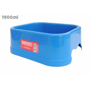 COMEDOURO PLÁSTICO GG - AZUL BRINQ PET 1900ml