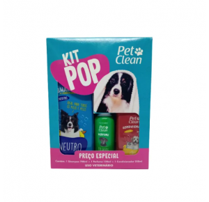 Kit Pop Cães e Gatos Shampoo + Perfume + Condicionador - Pet Clean