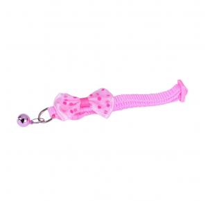 Coleira Colar Rosa Ajustável com Laço 33Cm - Le Patin 