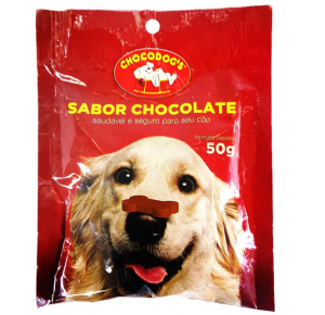 Petisco Chocodogs Sabor Chocolate Formato Ossinho â€“ 50g