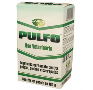 Pulfo 100g Inseticida Carbamato Pulgas Piolhos Carrapatos Insetos Ácaros Laippe