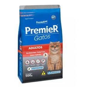 Ração Premier Gatos Adultos Ambientes Internos Salmão 500gr