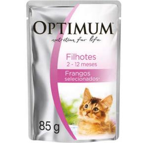 Ração Úmida Optimum Sachê Gatos Filhotes Frango-85 g