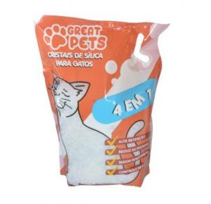 Areia Sílica Grossa  para gatos Great Pets 4 em 1- 1,6Kg