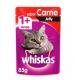 Ração Úmida Whiskas Sachê Jelly para Gatos Adultos Sabor Carne - 85g